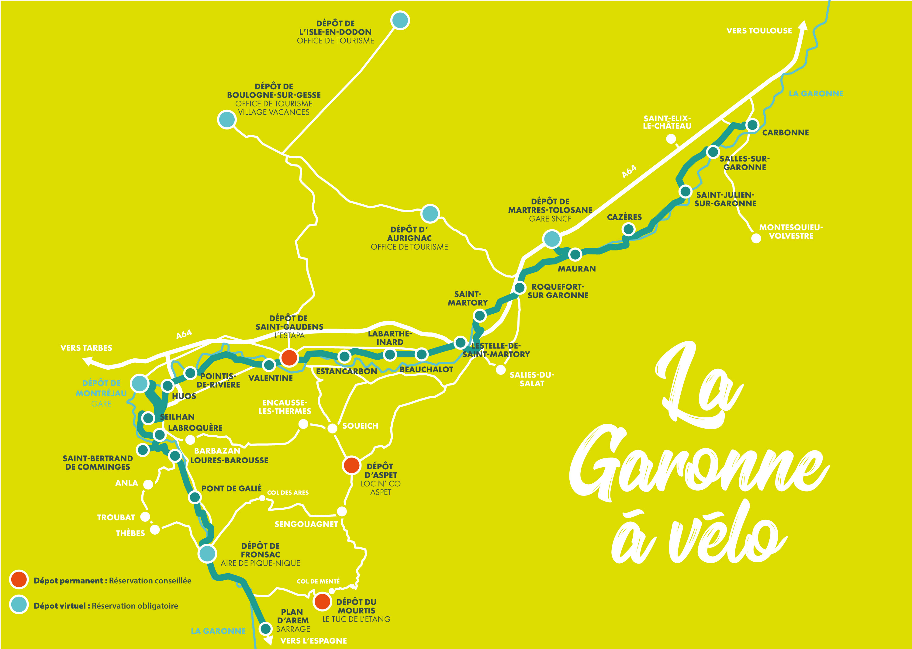 carte la Garonne à Vélo
